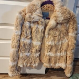 Nine West Tan and Cream Fur Jacket